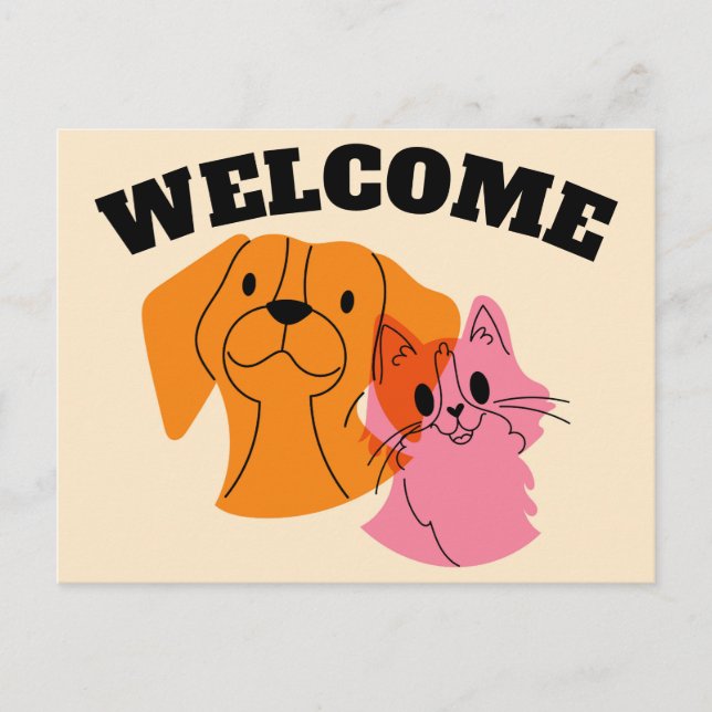 Carte postale de bienvenue pour notre entreprise d (Devant)