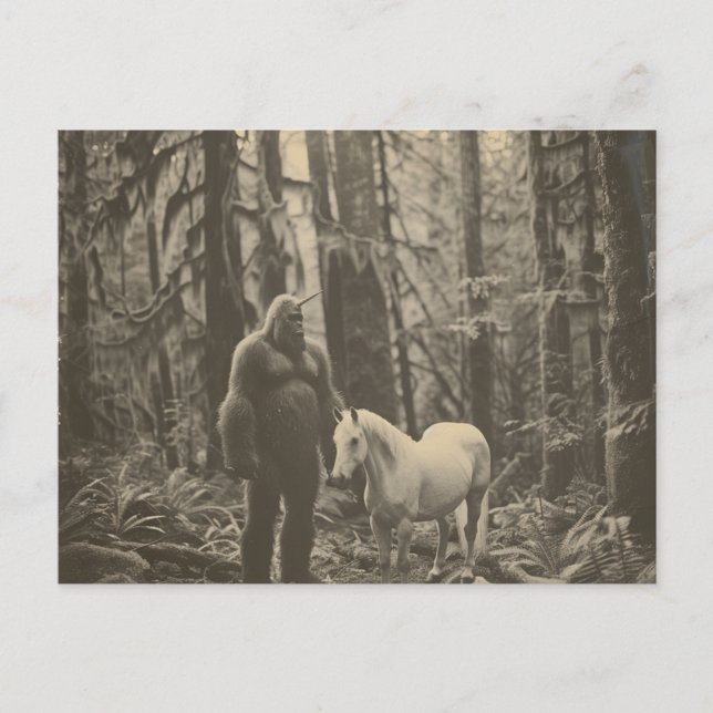 Carte postale de Bigfoot licorne et un cheval dans (Devant)