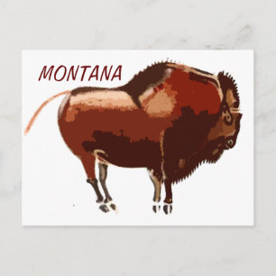 carte postale de bison peint Montana