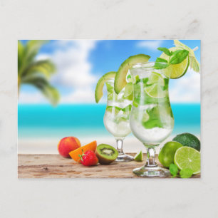 Carte postale de boissons tropicales