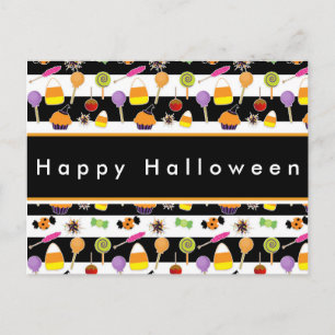 Carte postale de bonbons et friandises d'Halloween