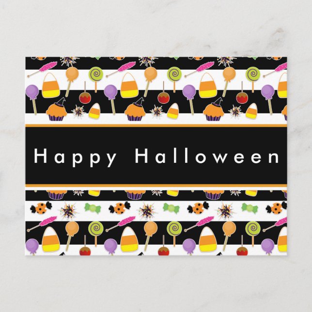 Carte postale de bonbons et friandises d'Halloween (Devant)