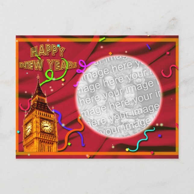 Carte postale de bonne année personnalisable (Devant)