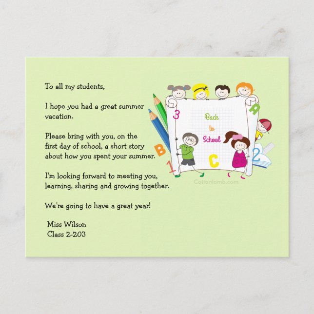 Carte postale de brise-glace de l'enseignant de l' (Devant)