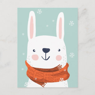 Carte postale de Bunny d'hiver