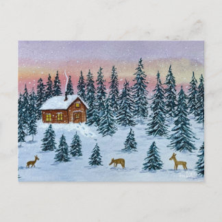 Carte postale de cabane d'hiver