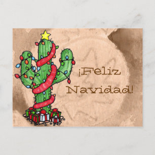 Carte postale de cactus de Noël
