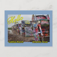 Carte postale de Cadillac Ranch à Amarillo, Texas