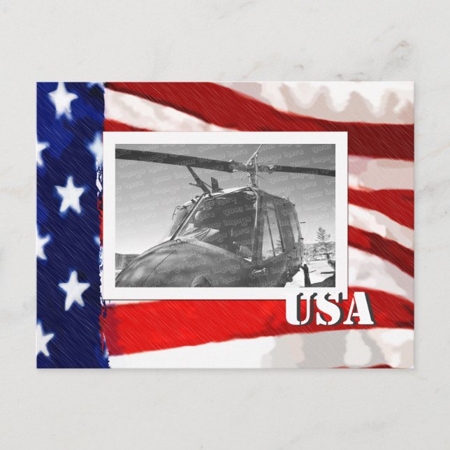 Carte postale de cadre photo drapeau américain (Devant)