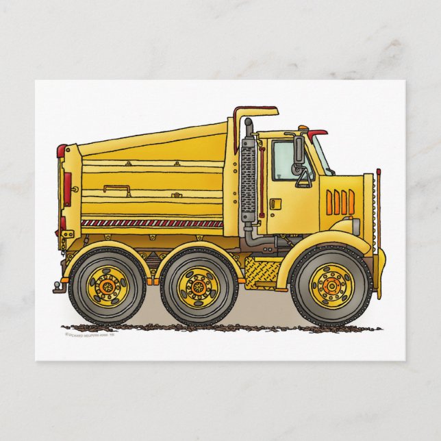 Carte postale de camion de vidange routier (Devant)