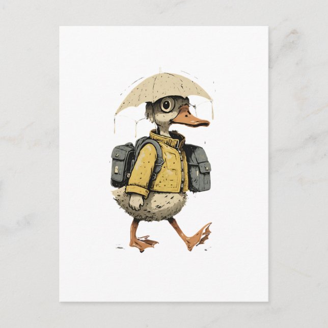 Carte postale de canard de dessin animé fantaisist (Devant)