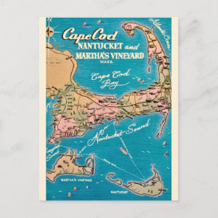Carte postale de Cape Cod Nantucket & Martha's Vin