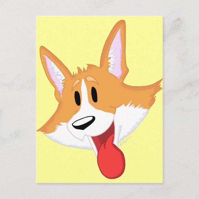 Carte postale de caricature Red Pembroke Welsh Cor (Devant)
