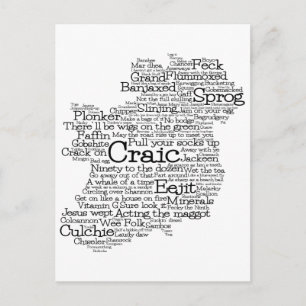 Carte postale de carte de mots d'art irlandais
