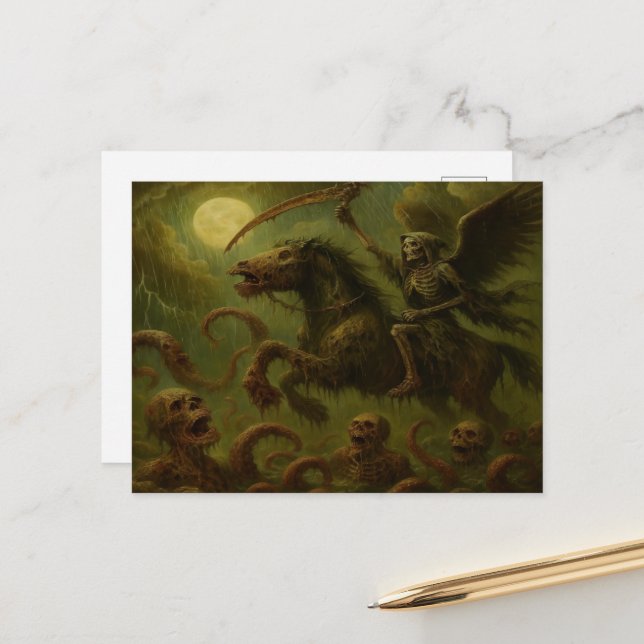 Carte postale de Cavalier de la Peste (Devant/Arrière en situation)