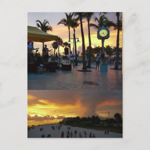 Carte postale de célébration de coucher du soleil