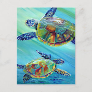Carte postale de célébration de la tortue de mer