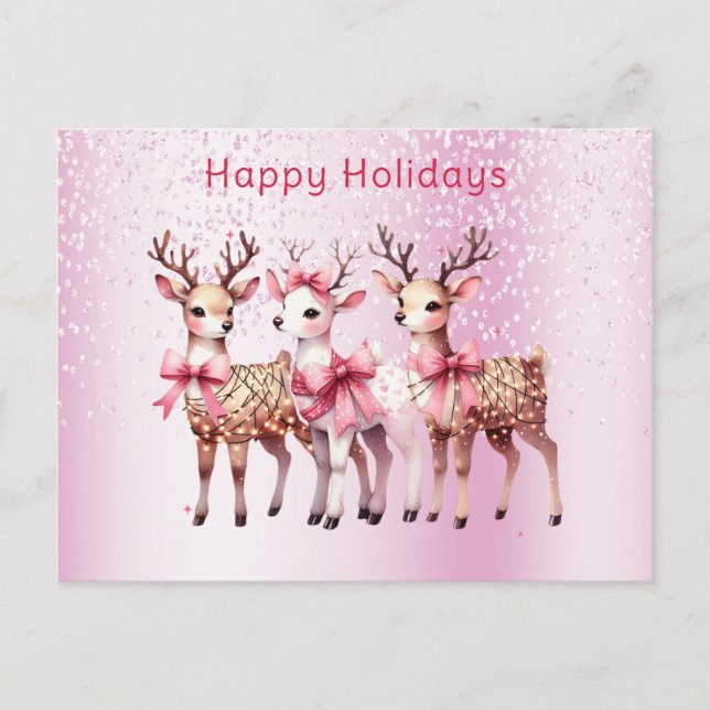 Carte postale de cerf de Noël (Devant)