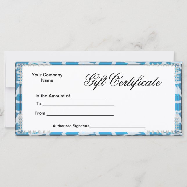 Carte postale de certificat-cadeau d'affaires (Devant)