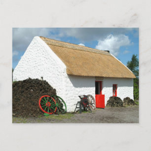 Carte postale de chalet à chaume irlandaise
