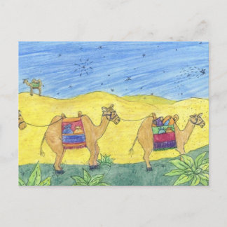 Carte postale de chameaux de Noël