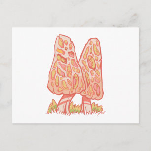 Carte postale de champignons morilles