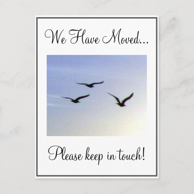Carte postale de changement d'adresse d'oiseaux vo (Devant)