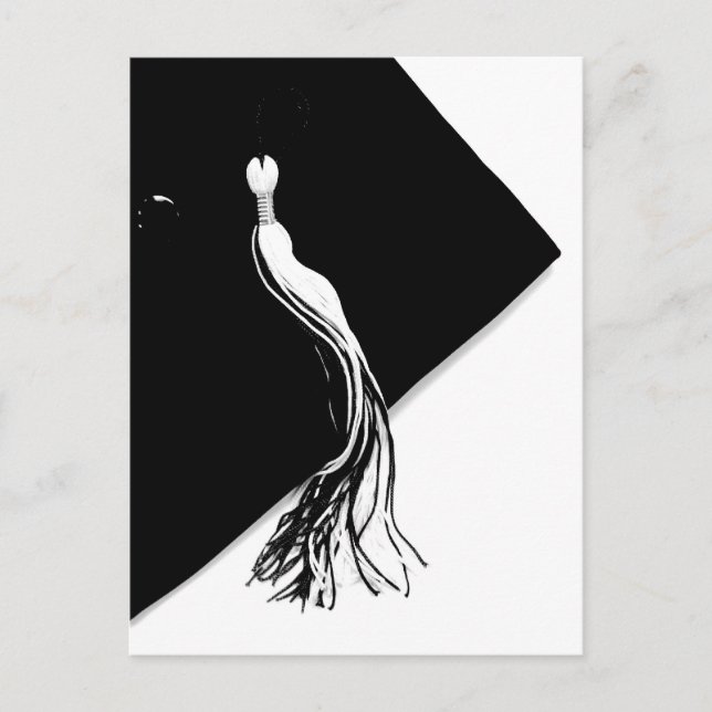 Carte postale de chapeau de diplômé noir classique (Devant)