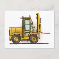 Carte postale de chariot élévateur