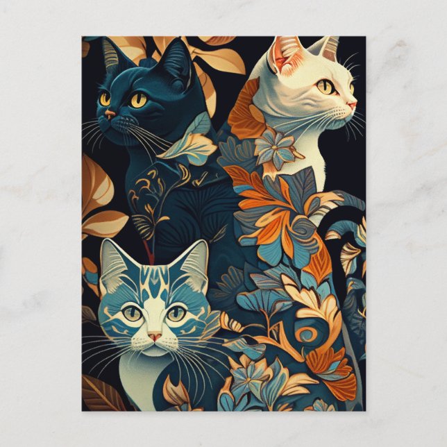 Carte postale de chat chic (Devant)