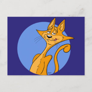 Carte postale de chat de dessin cool