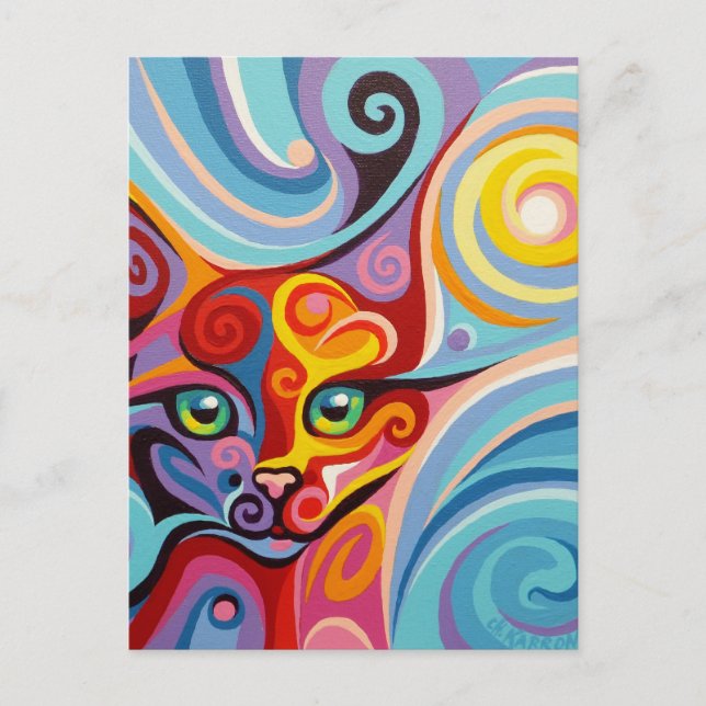 Carte postale de chat Lune Luna Esprits Tourbillon (Devant)