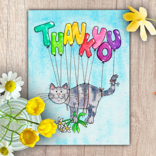 Carte postale de chat Merci par Nicole Janes (Créateur téléchargé)