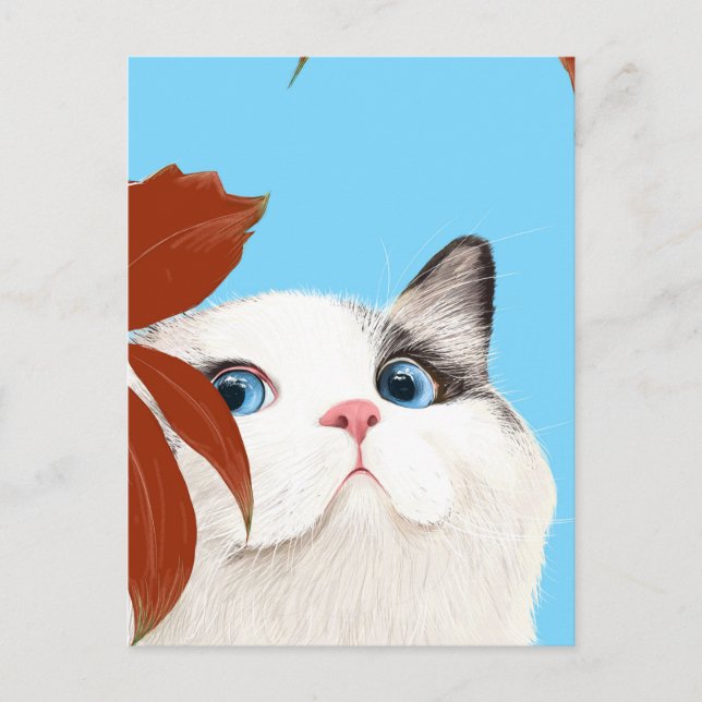 Carte postale de chat mignon (Devant)
