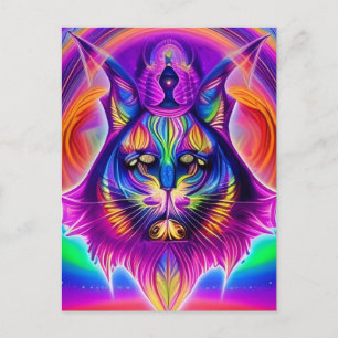 carte postale de chat mystique