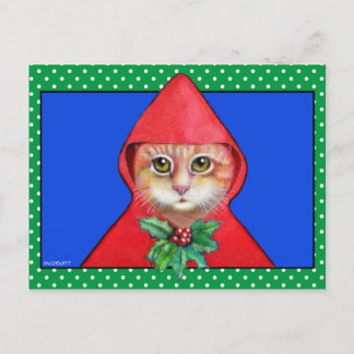 Carte postale de chat Noël