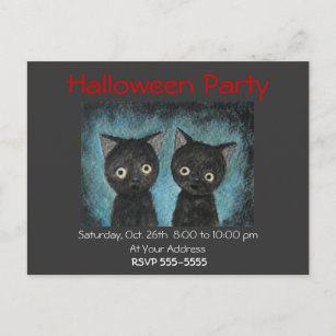 Invitations Chat Noir Halloween Zazzle Fr
