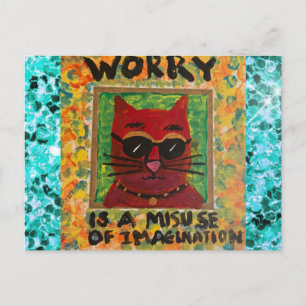 Carte postale de chat par bad girl art