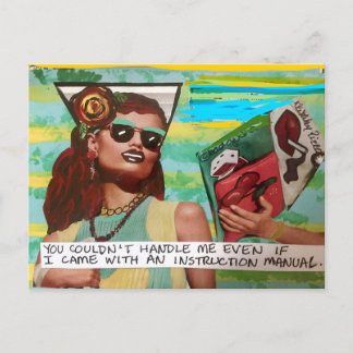 Carte postale de chat par bad girl art