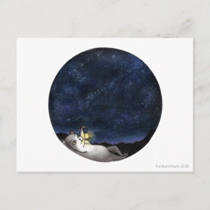 Carte postale de chat Stargazer