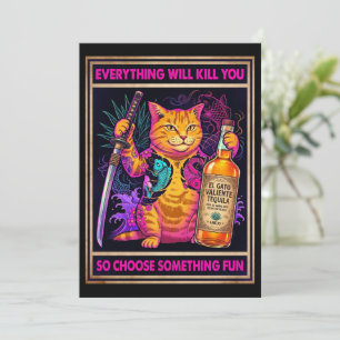 Carte postale de chat "Tout vous tuera"