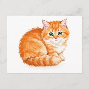 Carte postale de chaton câlin roux