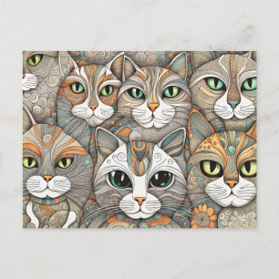 carte postale de chats apaisants
