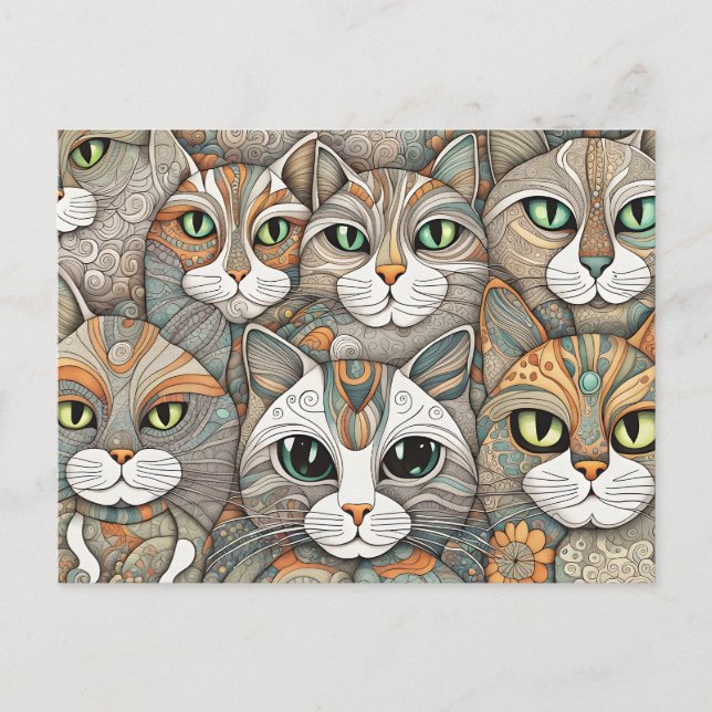 carte postale de chats apaisants (Devant)