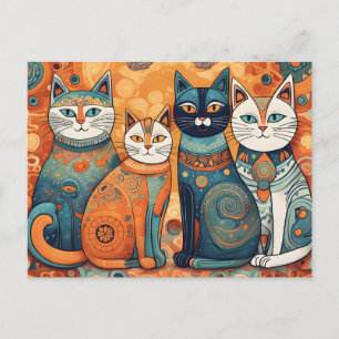 carte postale de chats apaisants