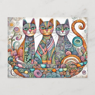 carte postale de chats apaisants