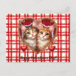 Carte postale de chats de la Saint-Valentin