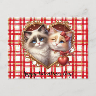 Carte postale de chats de la Saint-Valentin
