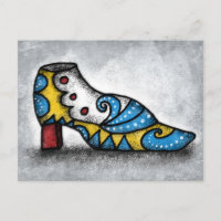 Carte postale de chaussure victorienne