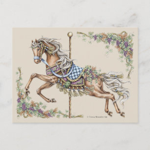 Carte postale de cheval de carrousel d'automne
